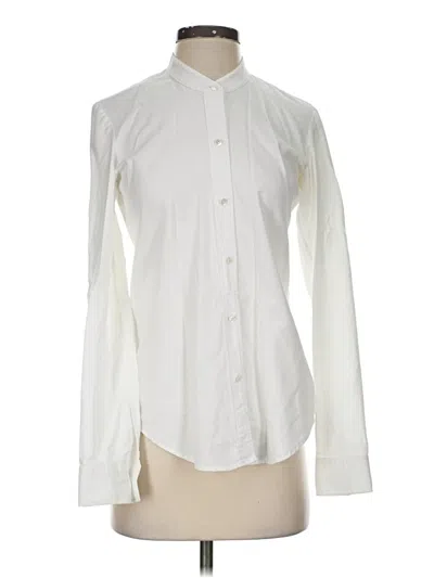 Pre-owned Theory Long Sleeve Button Down Shirt In Ivory