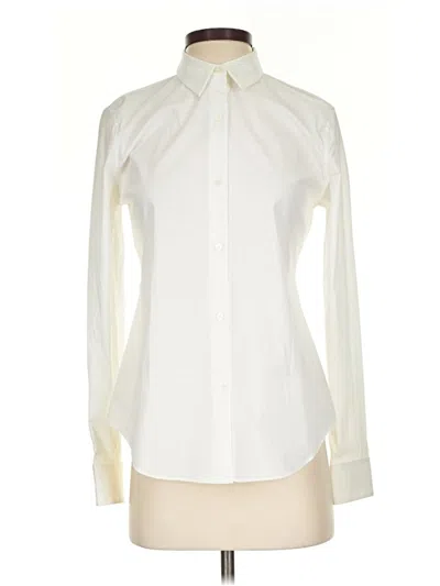 Pre-owned Theory Long Sleeve Button Down Shirt In Ivory