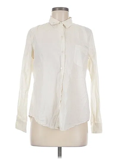Pre-owned Theory Long Sleeve Button Down Shirt In Ivory