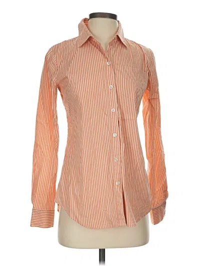 Pre-owned Theory Long Sleeve Button Down Shirt In Orange