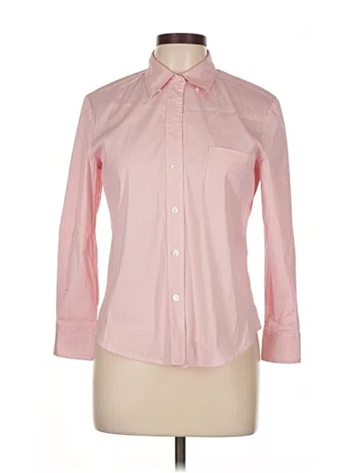 Pre-owned Theory Long Sleeve Button Down Shirt In Pink