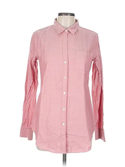 Pre-owned Theory Long Sleeve Button Down Shirt In Pink