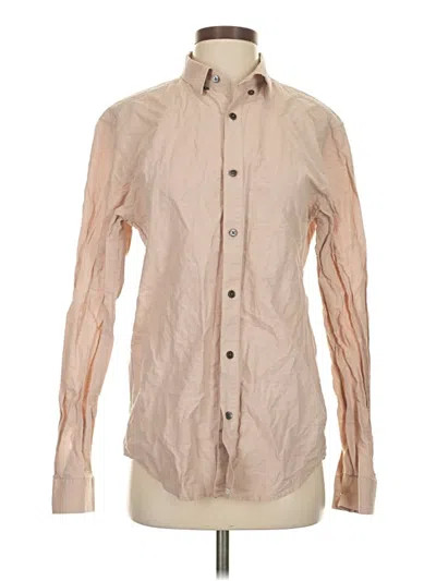 Pre-owned Theory Long Sleeve Button Down Shirt In Pink