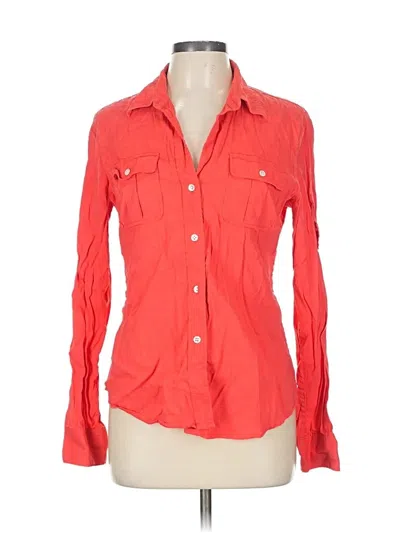 Pre-owned Theory Long Sleeve Button Down Shirt In Red