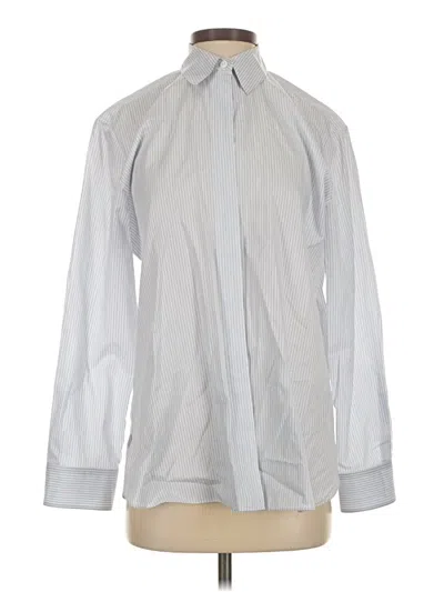 Pre-owned Theory Long Sleeve Button Down Shirt In Silver