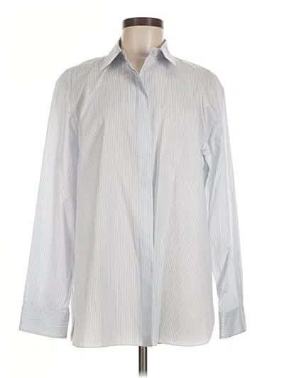 Pre-owned Theory Long Sleeve Button Down Shirt In Silver