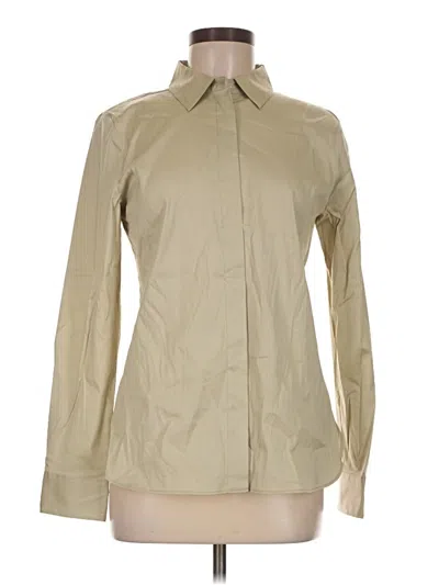 Pre-owned Theory Long Sleeve Button Down Shirt In Tan