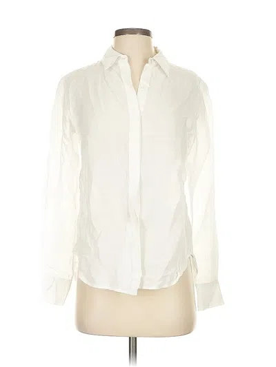 Pre-owned Theory Long Sleeve Button Down Shirt In White