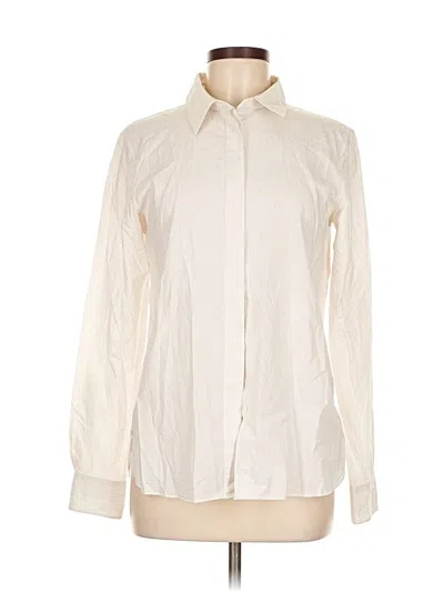 Pre-owned Theory Long Sleeve Button Down Shirt In White