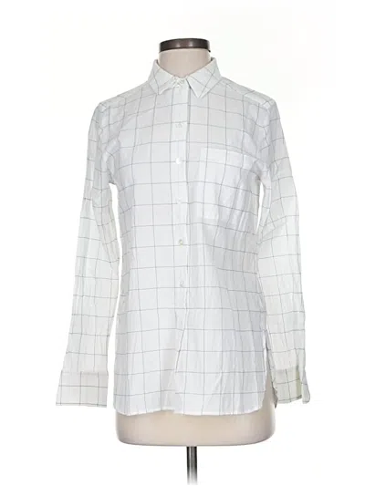 Pre-owned Theory Long Sleeve Button Down Shirt In White