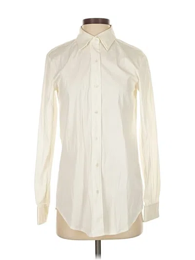 Pre-owned Theory Long Sleeve Button Down Shirt In White