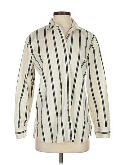 Pre-owned Theory Long Sleeve Button Down Shirt In White