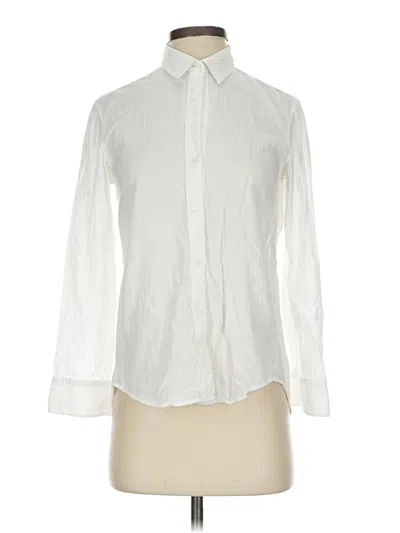 Pre-owned Theory Long Sleeve Button Down Shirt In White