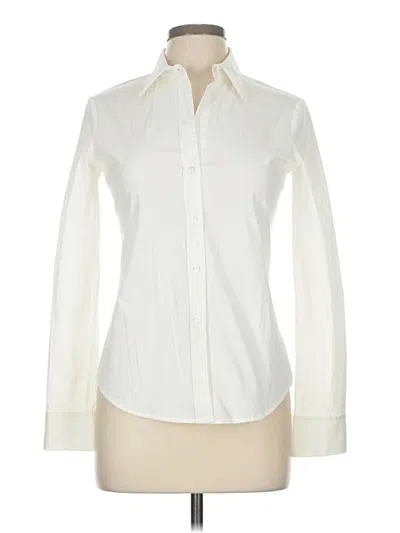 Pre-owned Theory Long Sleeve Button Down Shirt In White