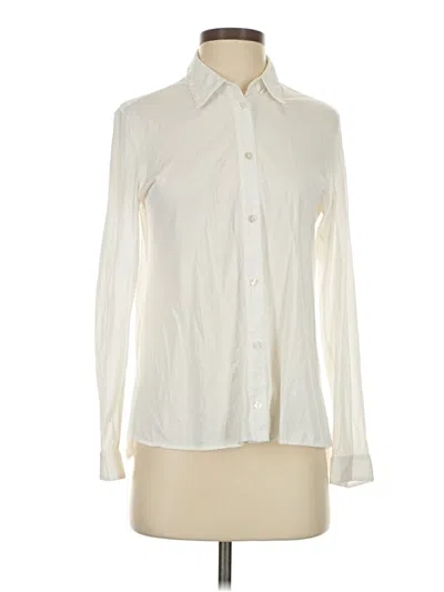 Pre-owned Theory Long Sleeve Button Down Shirt In White