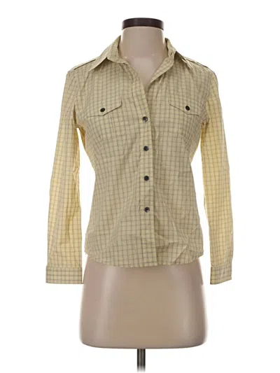 Pre-owned Theory Long Sleeve Button Down Shirt In Yellow