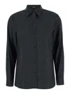 Theory Grey Shirt With Classic Collar In Grey