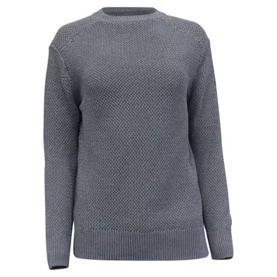 Theory Long-sleeve Crewneck Sweater In Grey Cotton In Gray