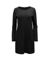 Theory Long-sleeved Mini Dress With Bateau Neckline In Black Triacetate In Black