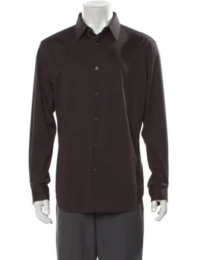 Pre-owned Theory Long Sleeve Dress Shirt In Brown