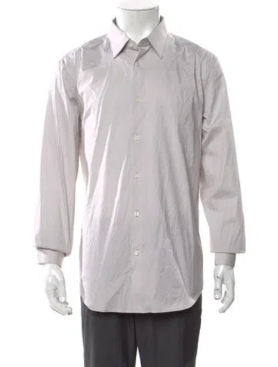 Pre-owned Theory Long Sleeve Dress Shirt In Neutral
