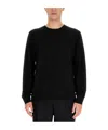 Theory Relaxed Fit Black Wool Sweater With Round Neckline In Black