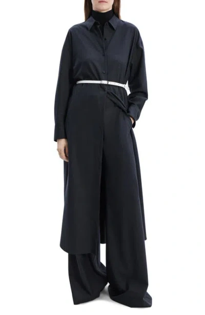 THEORY THEORY LONG SLEEVE MAXI SHIRTDRESS