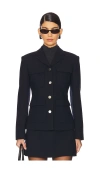 Theory Long Sleeve Military Jacket In Navy Multi