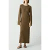 Theory Bouclé Midi Dress In Cotton-blend In Clove