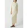 Theory Bouclé Midi Dress In Cotton-blend In Ivory