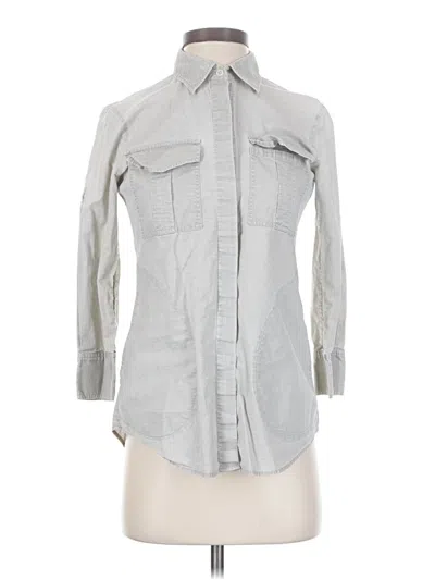 Pre-owned Theory Long Sleeve Polo Shirt In Gray