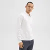 Theory Long-sleeve Polo Shirt In Cotton Jersey In White