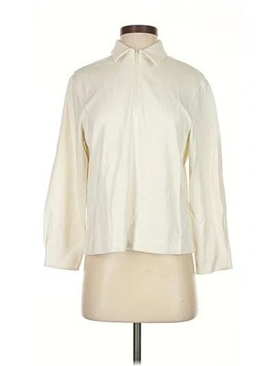 Pre-owned Theory Long Sleeve Polo Shirt In White