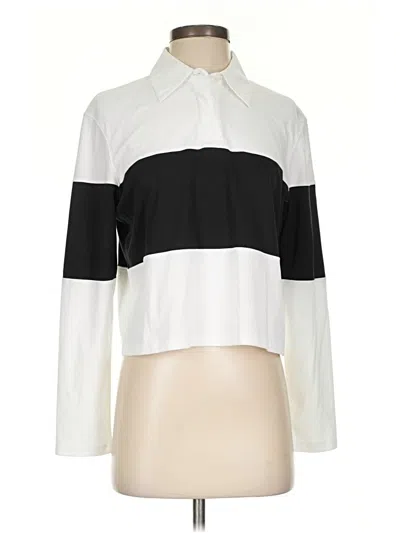 Pre-owned Theory Long Sleeve Polo Shirt In White