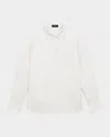 Theory Long-sleeve Straight Shirt In Pltnmmulti