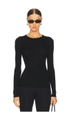 Theory Slim Rib Merino Wool Pullover Sweater In Blk