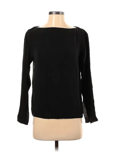 Pre-owned Theory Long Sleeve Top Black Boatneck Tops