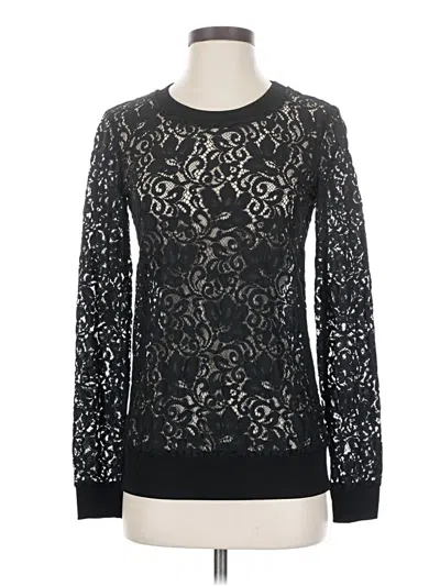 Pre-owned Theory Long Sleeve Top Black Boatneck Tops