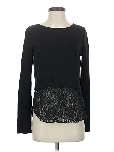 Pre-owned Theory Long Sleeve Top Black Boatneck Tops