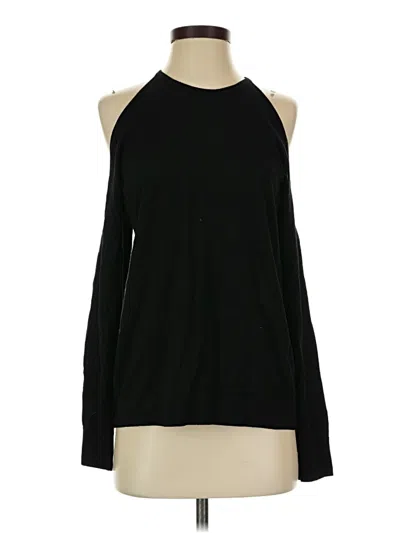 Pre-owned Theory Long Sleeve Top Black Cold Shoulder Neckline Tops