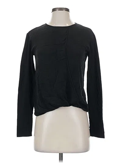 Pre-owned Theory Long Sleeve Top Black Crew Neck Tops