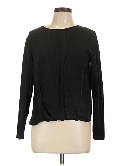 Pre-owned Theory Long Sleeve Top Black Keyhole Neckline Tops
