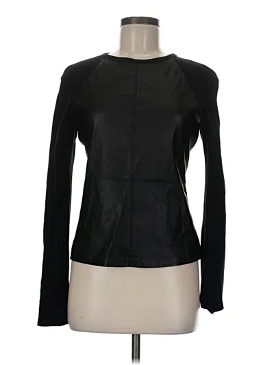 Pre-owned Theory Long Sleeve Top Black Keyhole Neckline Tops