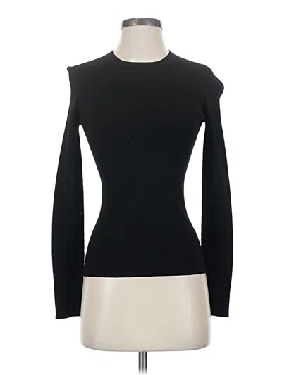 Pre-owned Theory Long Sleeve Top Black One Shoulder Neckline Tops