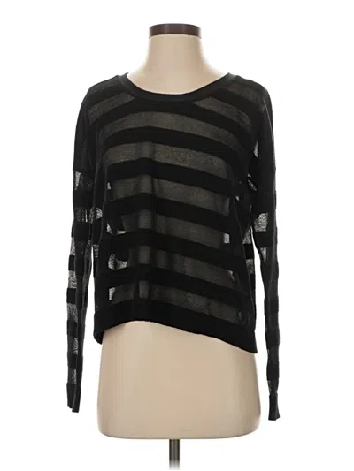 Pre-owned Theory Long Sleeve Top Black Square Neckline Tops