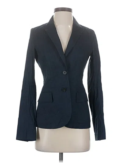 Pre-owned Theory Long Sleeve Top Blue Square Neckline Tops