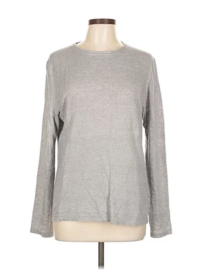 Pre-owned Theory Long Sleeve Top Gray Crew Neck Tops