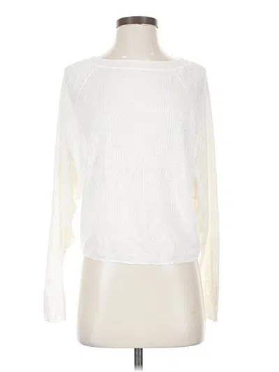 Pre-owned Theory Long Sleeve Top Ivory Boatneck Tops In White
