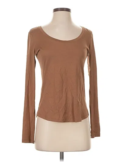 Pre-owned Theory Long Sleeve T-shirt In Brown