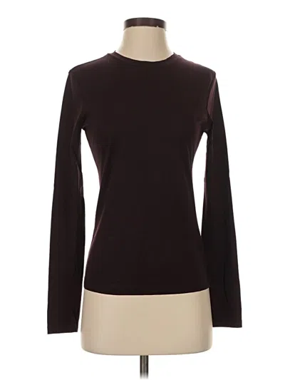 Pre-owned Theory Long Sleeve Turtleneck In Burgundy